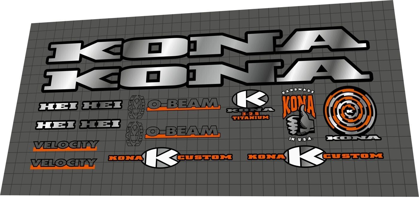 KONA Hei Hei (1994) Frame Decal Set - Bike Decal Replace
