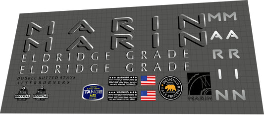 MARIN Eldridge Grade (1994) Frame Decal Set
