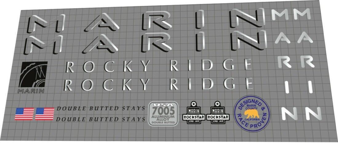 MARIN Rocky Ridge (1994) Frame Decal Set | Bike Decal Replace