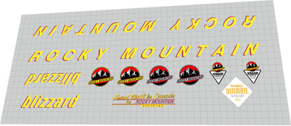 ROCKY MOUNTAIN Blizzard (1994) Frame Decal Set - Bike Decal Replace