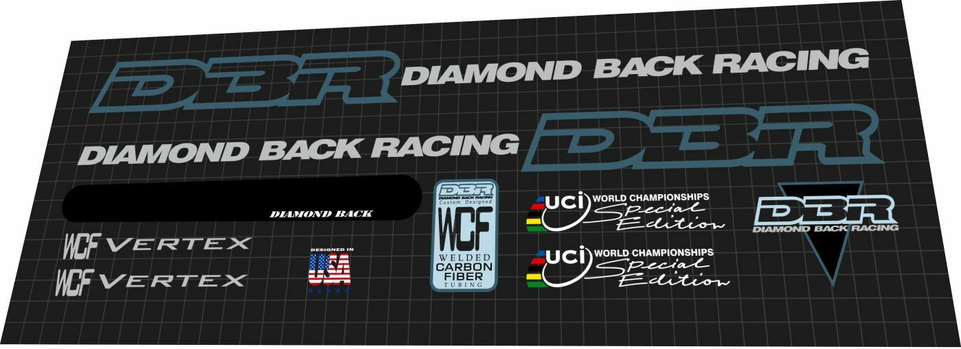 DIAMONDBACK Racing (1995) WCF Wertex Frame Decal Set - Bike Decal Replace