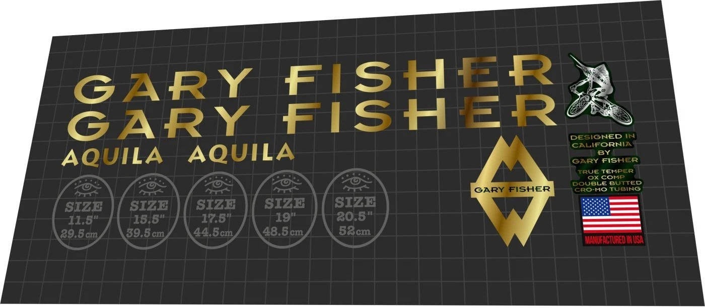 GARY FISHER Aquila (1995) Frame Decal Set