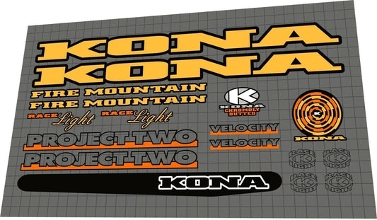 KONA Fire Mountain (1995) Frame Decal Set - Bike Decal Replace