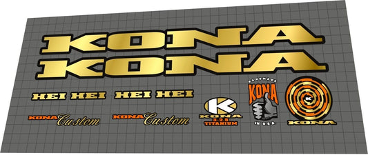 KONA Hei Hei (1995) Frame Decal Set - Bike Decal Replace
