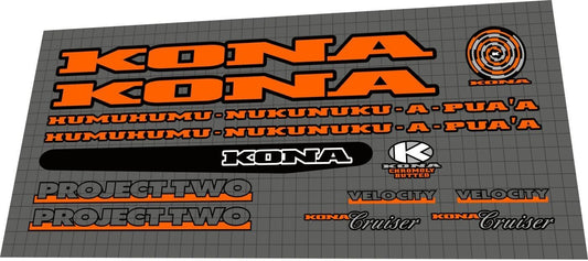 KONA Humuhumu-Nukunuku-A-Pua'a (1995) Frame Decal Set - Bike Decal Replace