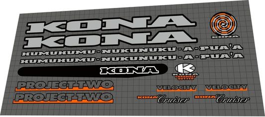 KONA Humuhumu-Nukunuku-A-Pua'a (1995) Frame Decal Set - Bike Decal Replace