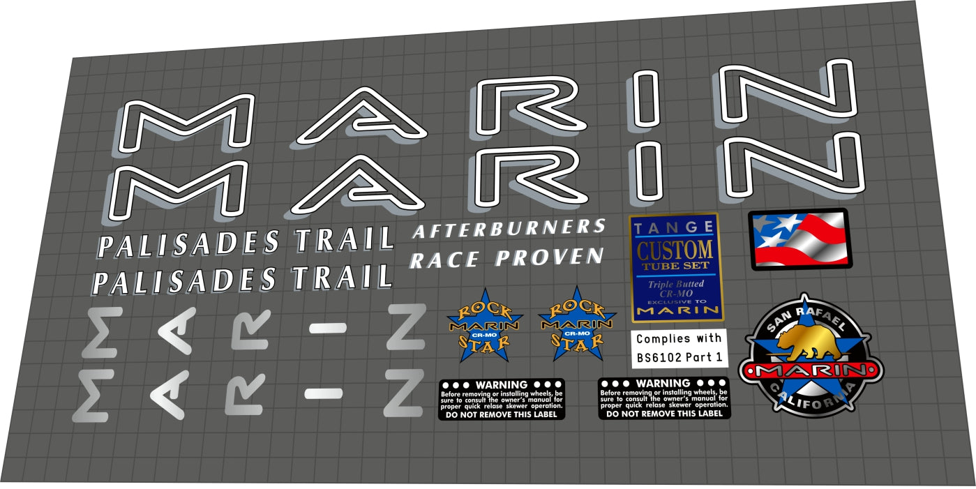 MARIN Palisades Trail (1995) Frame Decal Set