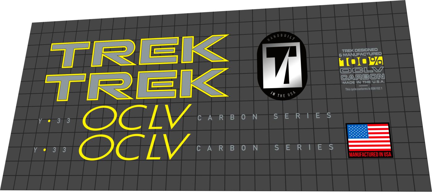 TREK Y33 (1995) OCLV Frame Decal Set - Bike Decal Replace