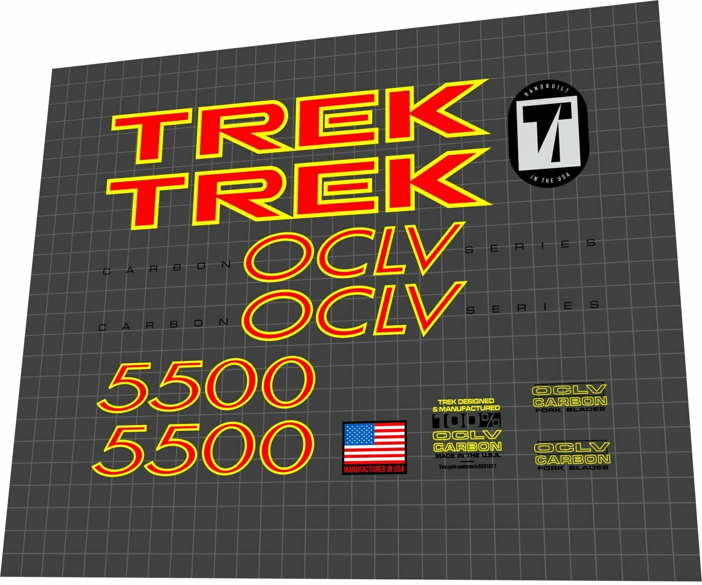 TREK 5500 (1995) OCLV Frame Decal Set - Bike Decal Replace