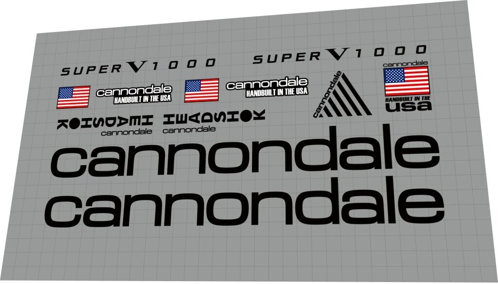 CANNONDALE Super V 1000 (1995) Frame Decal Set - Bike Decal Replace