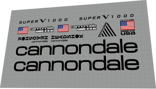 CANNONDALE Super V 1000 (1995) Frame Decal Set - Bike Decal Replace