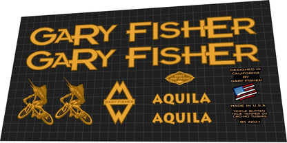 GARY FISHER Aquila (1996) Frame Decal Set - Bike Decal Replace