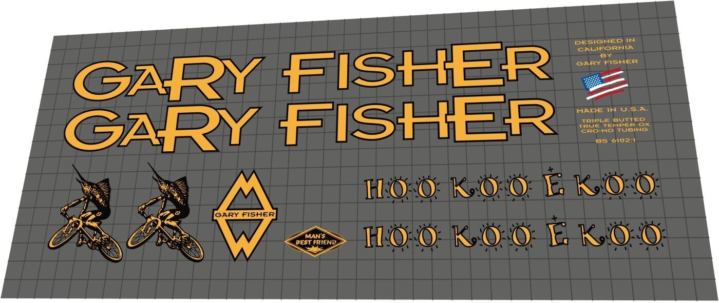GARY FISHER Hoo Koo E Koo (1996) Frame Decal Set - Bike Decal Replace