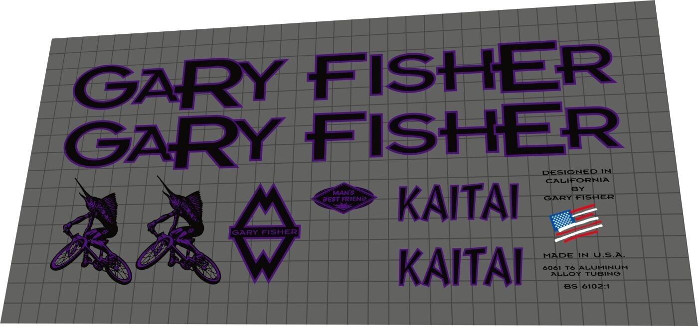 GARY FISHER Kaitai (1996) Frame Decal Set - Bike Decal Replace