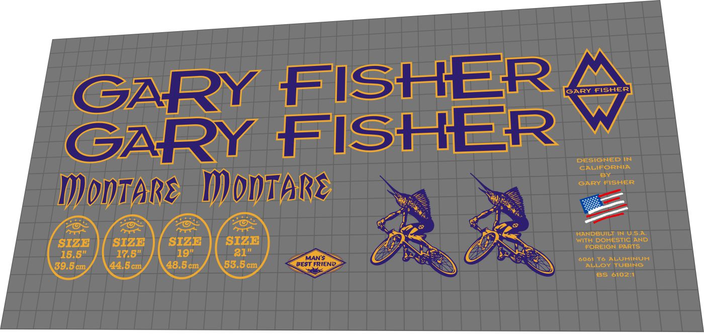 GARY FISHER Montare (1996) Frame Decal Set