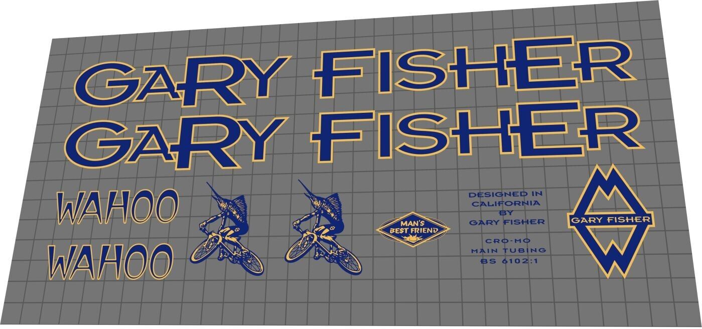 GARY FISHER Wahoo (1996) Frame Decal Set - Bike Decal Replace