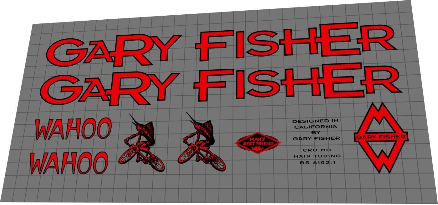 GARY FISHER Wahoo (1996) Frame Decal Set - Bike Decal Replace