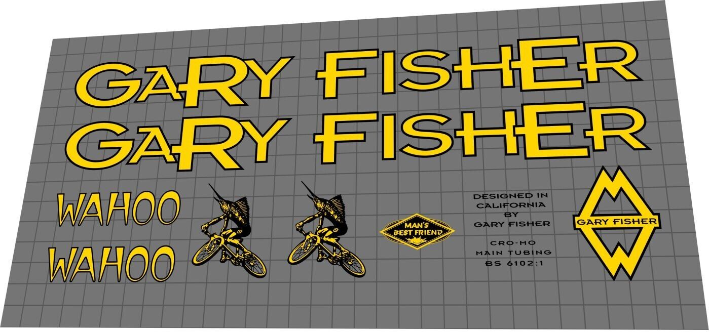 GARY FISHER Wahoo (1996) Frame Decal Set - Bike Decal Replace