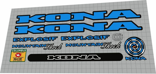KONA Explosif (1996) Frame Decal Set - Bike Decal Replace