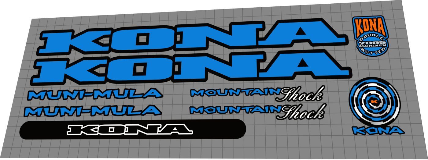 KONA Muni Mula (1996) Frame Decal Set - Bike Decal Replace