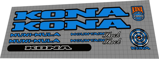 KONA Muni Mula (1996) Frame Decal Set - Bike Decal Replace