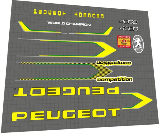 PEUGEOT Competition (1996) 4000 Frame Decal Set - Bike Decal Replace