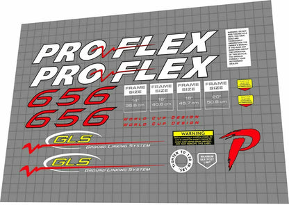 PROFLEX 656 (1996) Frame Decal Set - Bike Decal Replace