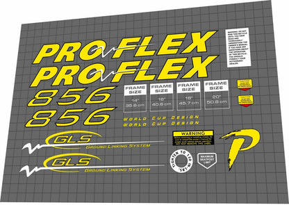PROFLEX 856 (1996) Frame Decal Set - Bike Decal Replace