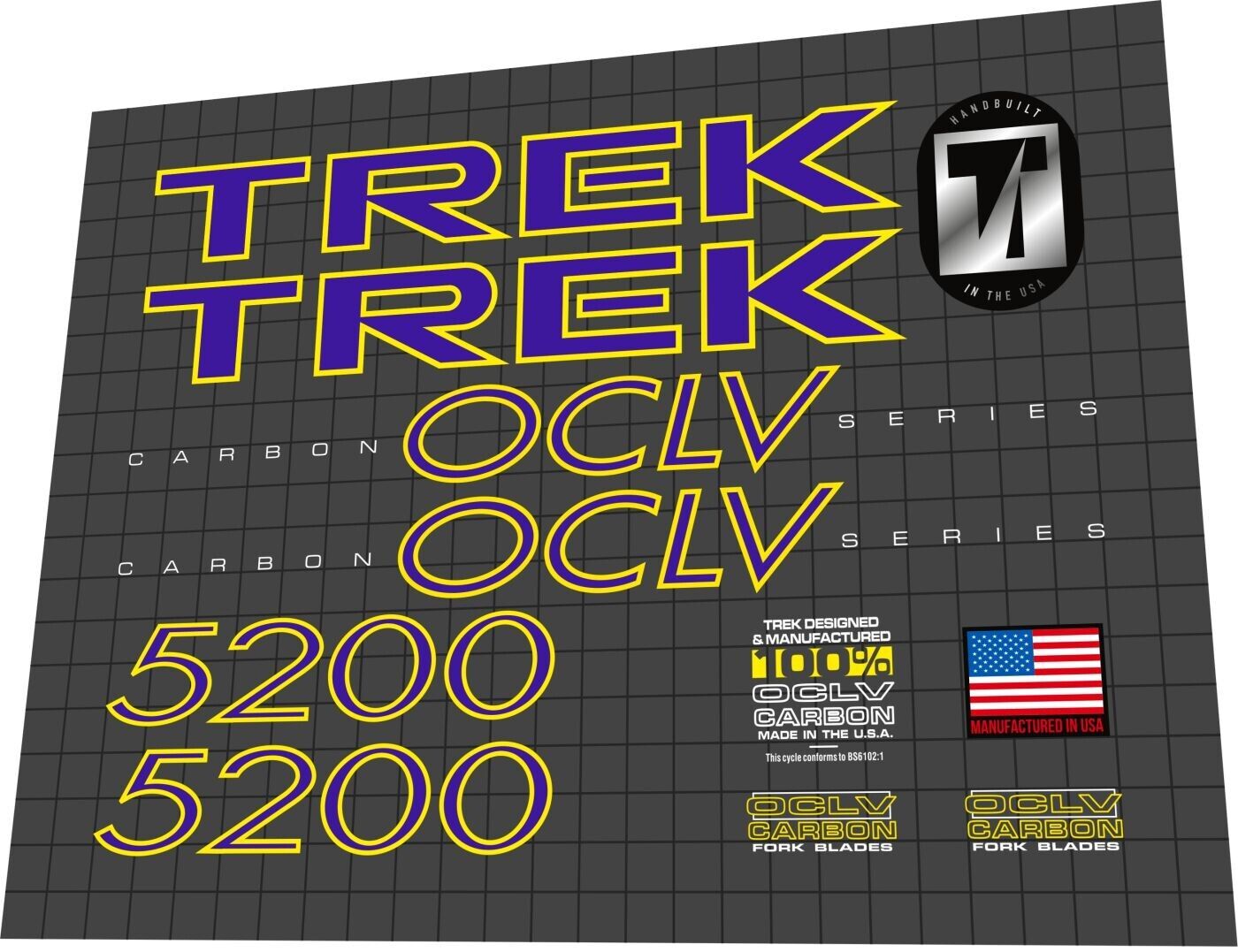TREK 5200 (1996) OCLV Frame Decal Set - Bike Decal Replace