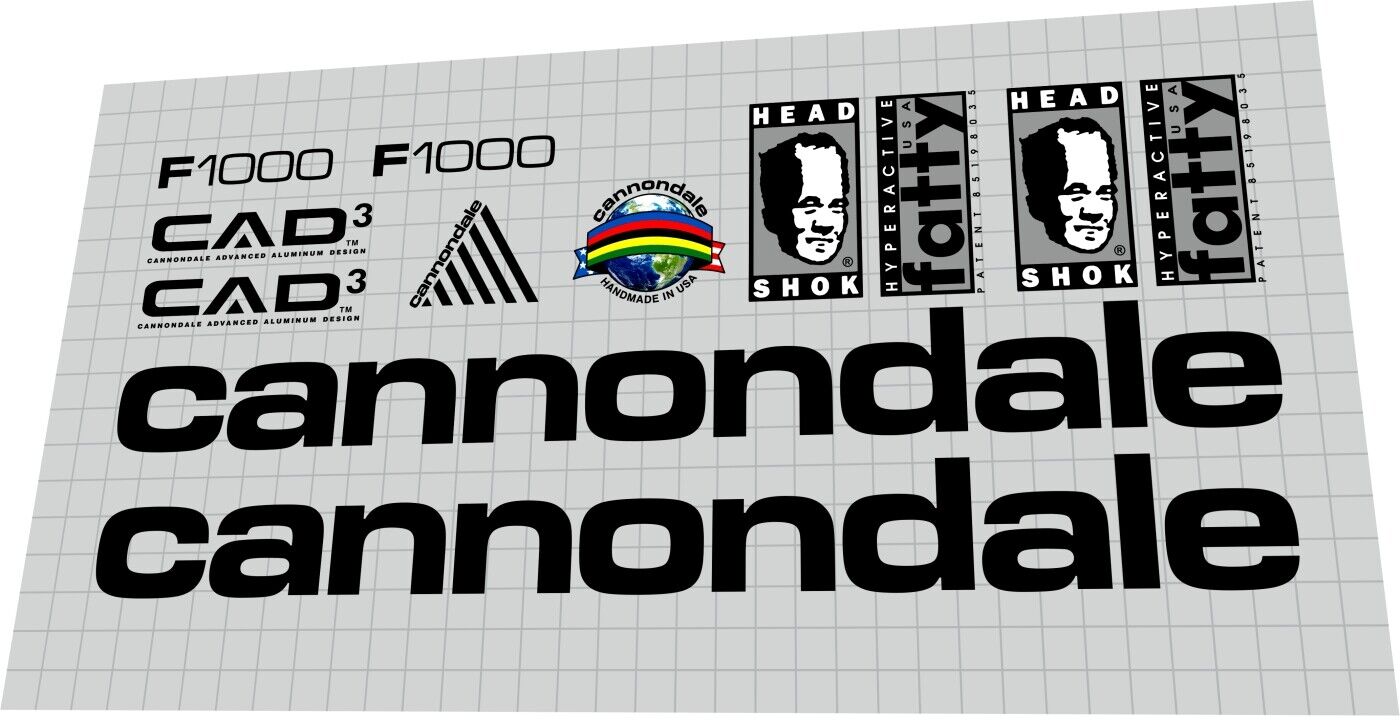 CANNONDALE F1000 (1996) CAAD3 Frame Decal Set - Bike Decal Replace