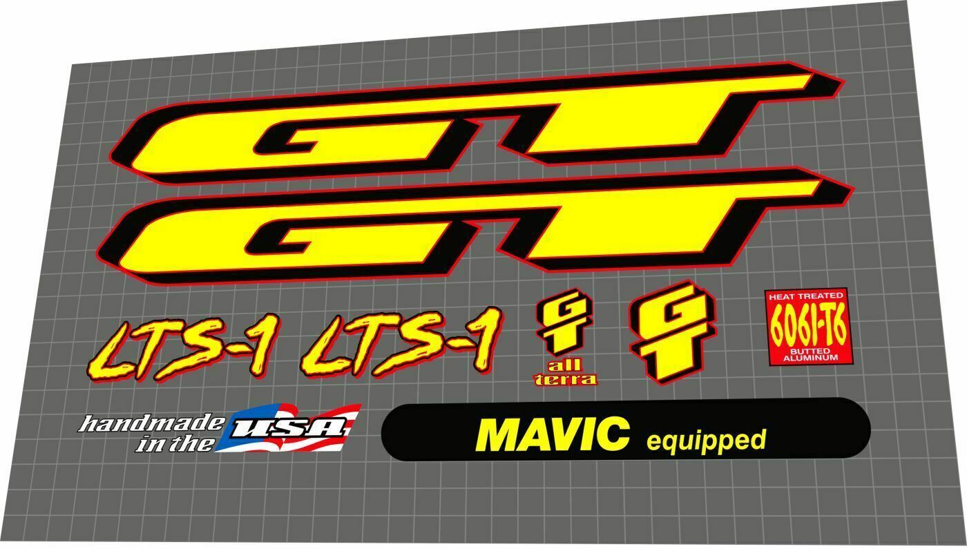 GT LTS (1996) 1 Frame Decal Set - Bike Decal Replace
