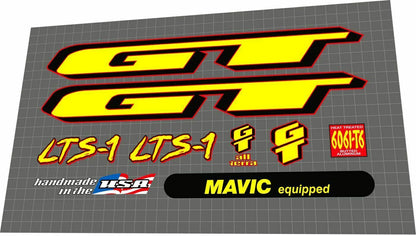 GT LTS (1996) 1 Frame Decal Set - Bike Decal Replace