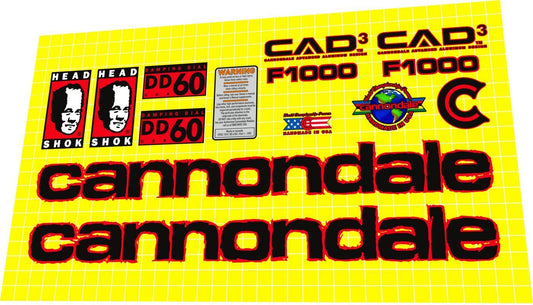 CANNONDALE F1000 (1997) CAAD3 Frame Decal Set - Bike Decal Replace