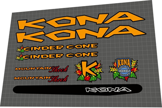 KONA Cinder Cone (1997) Frame Decal Set - Bike Decal Replace
