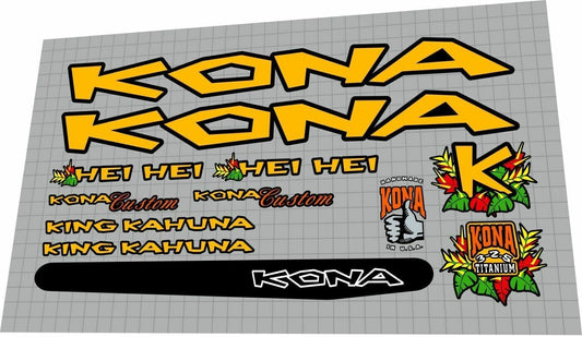 KONA Hei Hei (1997) King Kahuna Frame Decal Set - Bike Decal Replace