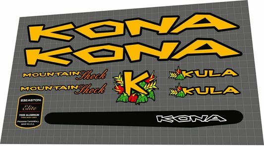 KONA Kula (1997) Frame Decal Set - Bike Decal Replace