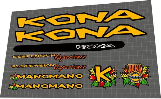 KONA Manomano (1997) Frame Decal Set - Bike Decal Replace