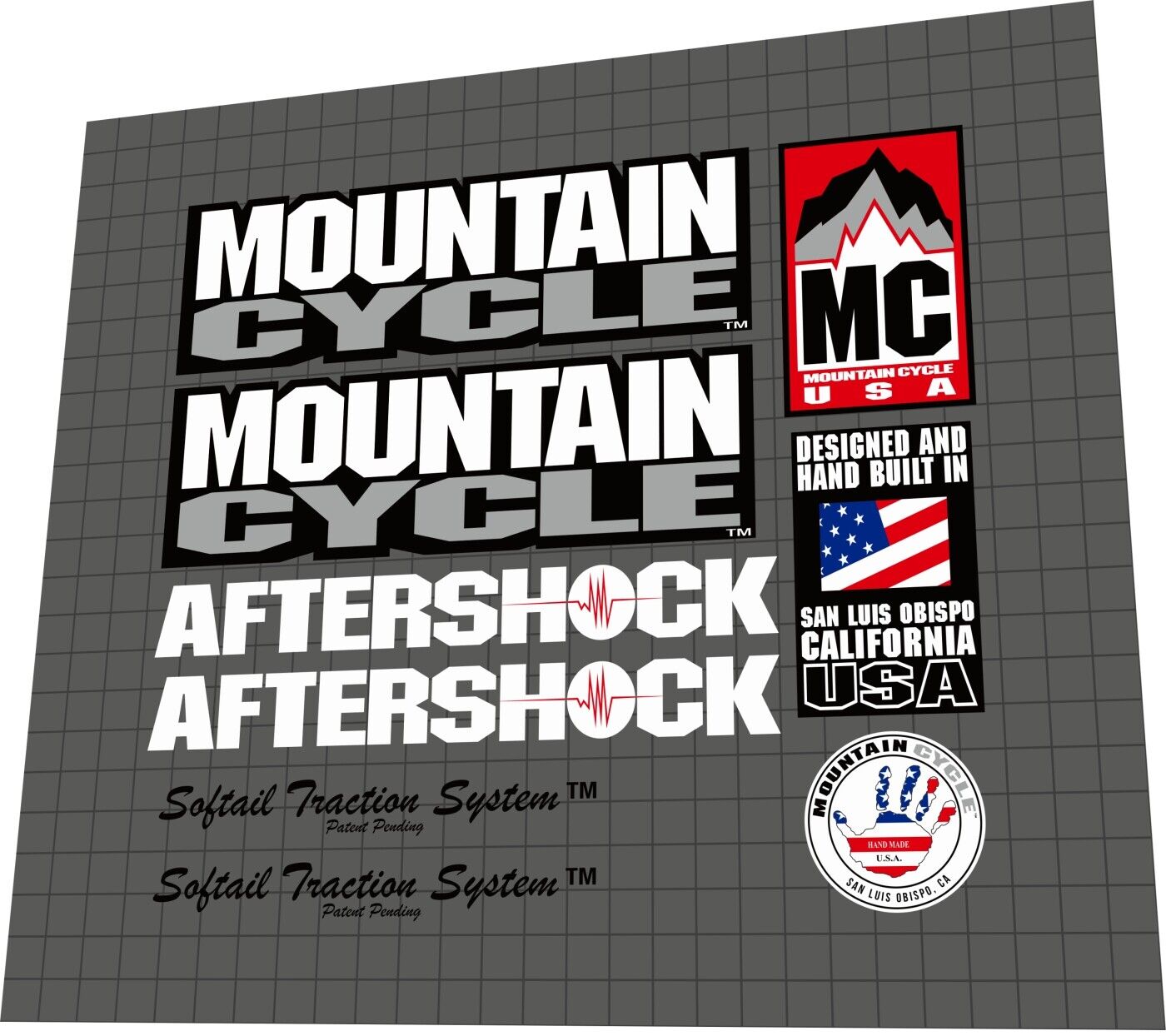 MOUNTAIN CYCLE Aftershock (1997) Frame Decal Set - Bike Decal Replace