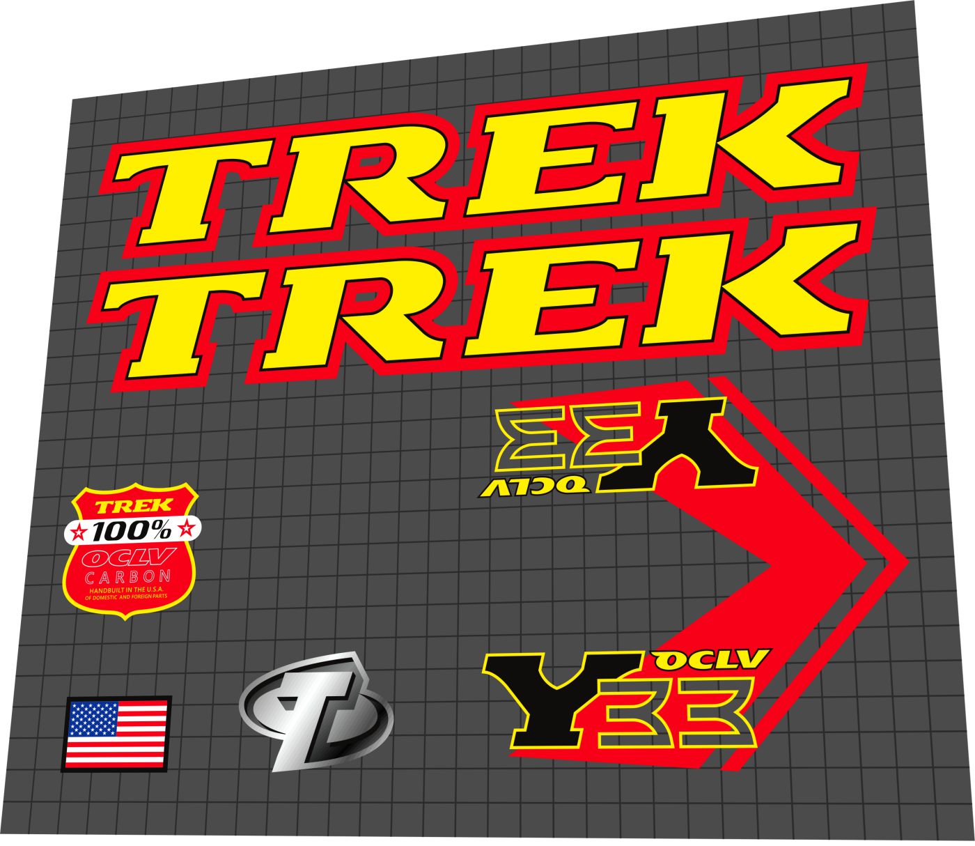 TREK Y33 (1997) OCLV Frame Decal Set - Bike Decal Replace