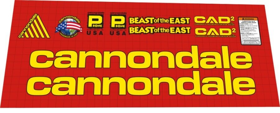 CANNONDALE Beast of the East (1997) Frame Decal Set - Bike Decal Replace