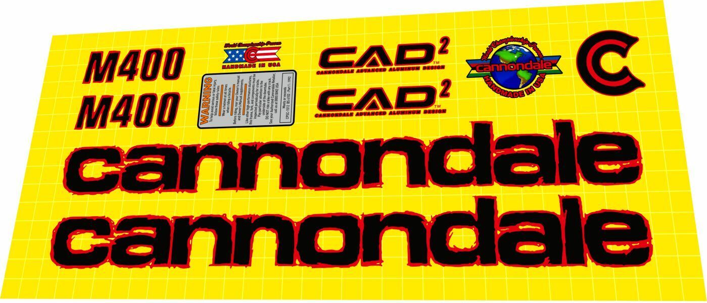 CANNONDALE M400 (1997) CAAD2 Frame Decal Set - Bike Decal Replace