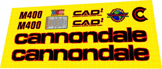 CANNONDALE M400 (1997) CAAD2 Frame Decal Set - Bike Decal Replace