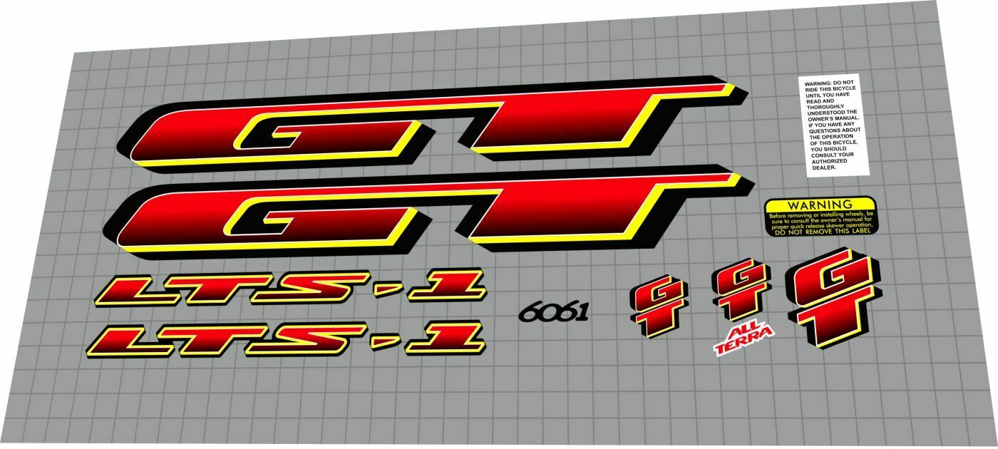 GT LTS (1997) 1 Frame Decal Set