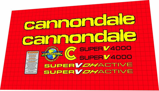 CANNONDALE Super V 4000 DH (1997) Frame Decal Set - Bike Decal Replace