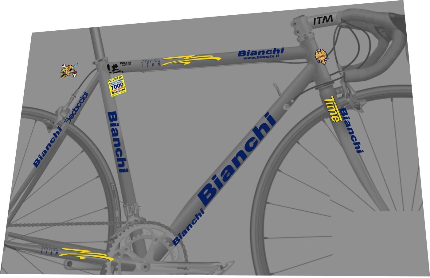 BIANCHI XL (1998) Mega Pro Marco Pantani's Frame Decal Set