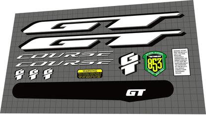 GT Course (1998) Frame Decal Set - Bike Decal Replace