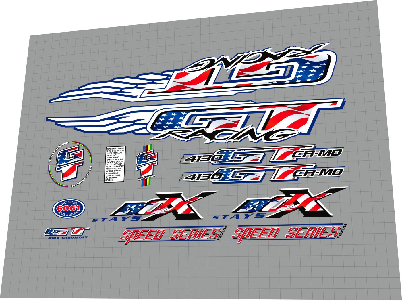 GT Speed Series (1998) Team Frame Decal Set