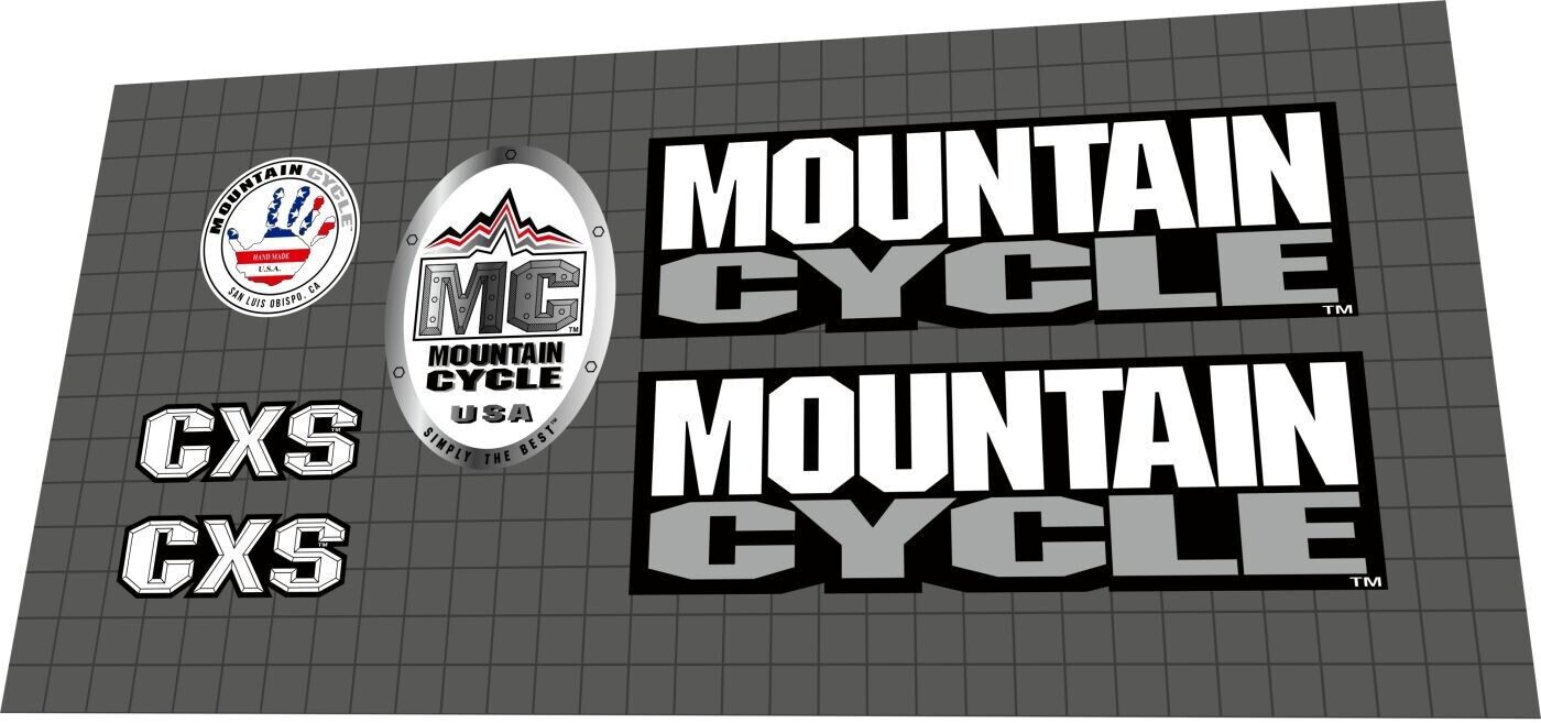 MOUNTAIN CYCLE CXS (1998) Frame Decal Set - Bike Decal Replace