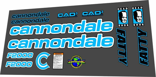 CANNONDALE F2000 (1998) CAAD3 Frame Decal Set - Bike Decal Replace