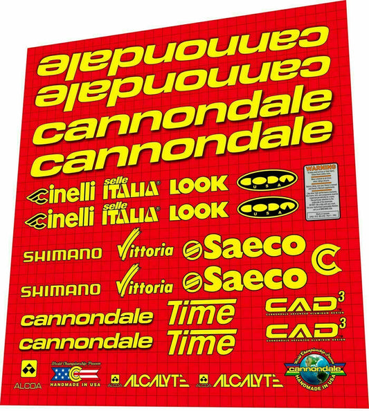 CANNONDALE Saeco Team (1998) CAAD3 Frame Decal Set - Bike Decal Replace